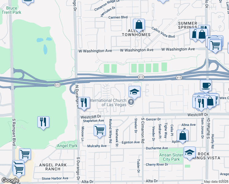 map of restaurants, bars, coffee shops, grocery stores, and more near 8200 Midnight Star Court in Las Vegas