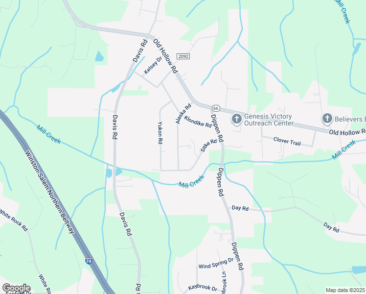map of restaurants, bars, coffee shops, grocery stores, and more near 5121 Alaska Road in Walkertown