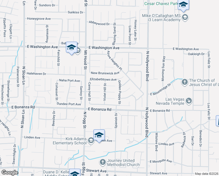map of restaurants, bars, coffee shops, grocery stores, and more near 965 Violet Hill Street in Las Vegas