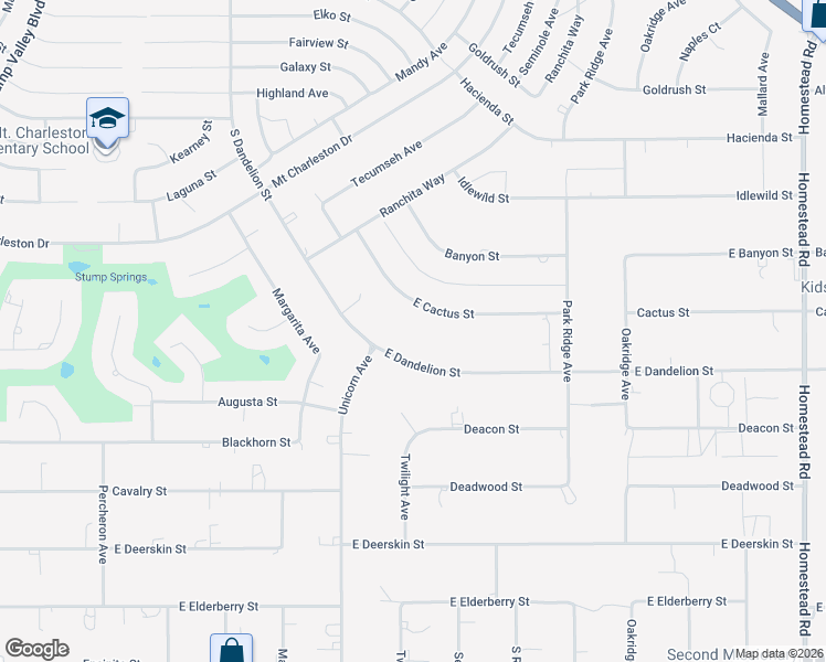 map of restaurants, bars, coffee shops, grocery stores, and more near 2241 East Cactus Street in Pahrump