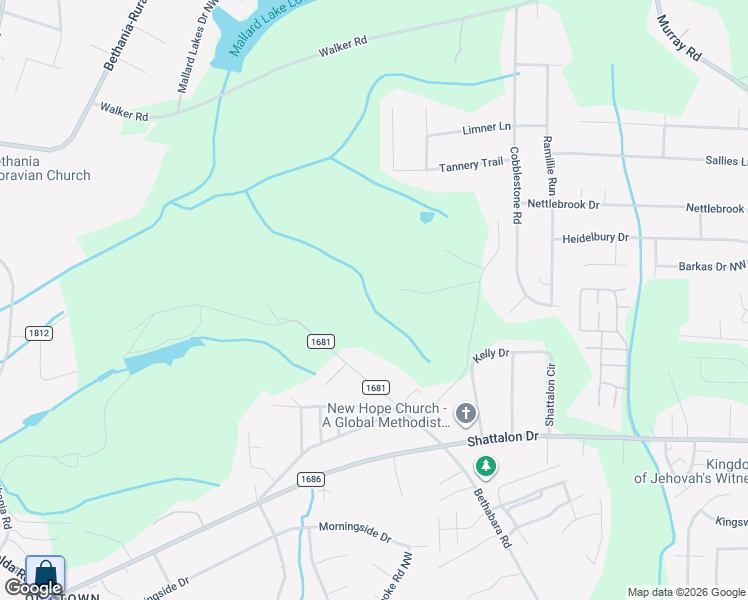 map of restaurants, bars, coffee shops, grocery stores, and more near 2790 Ann Lane in Winston-Salem