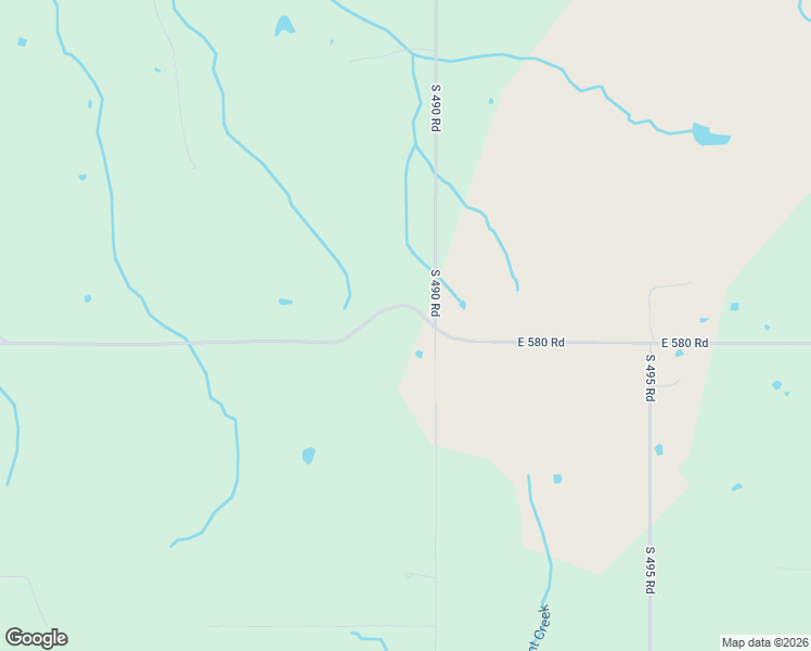 map of restaurants, bars, coffee shops, grocery stores, and more near 13905 East 580 Road in Rose