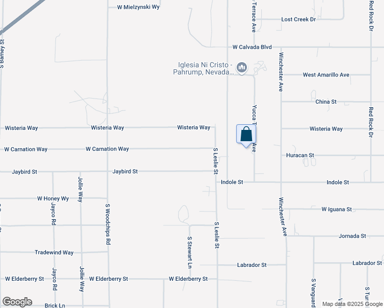 map of restaurants, bars, coffee shops, grocery stores, and more near 2111 West Carnation Way in Pahrump