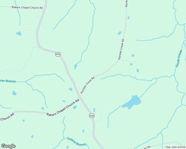 map of restaurants, bars, coffee shops, grocery stores, and more near 205 Ramble Creek Rd in Big Sandy