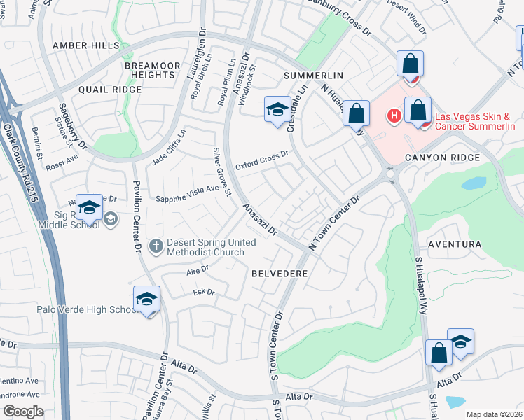 map of restaurants, bars, coffee shops, grocery stores, and more near 10465 Warwick Falls Court in Las Vegas