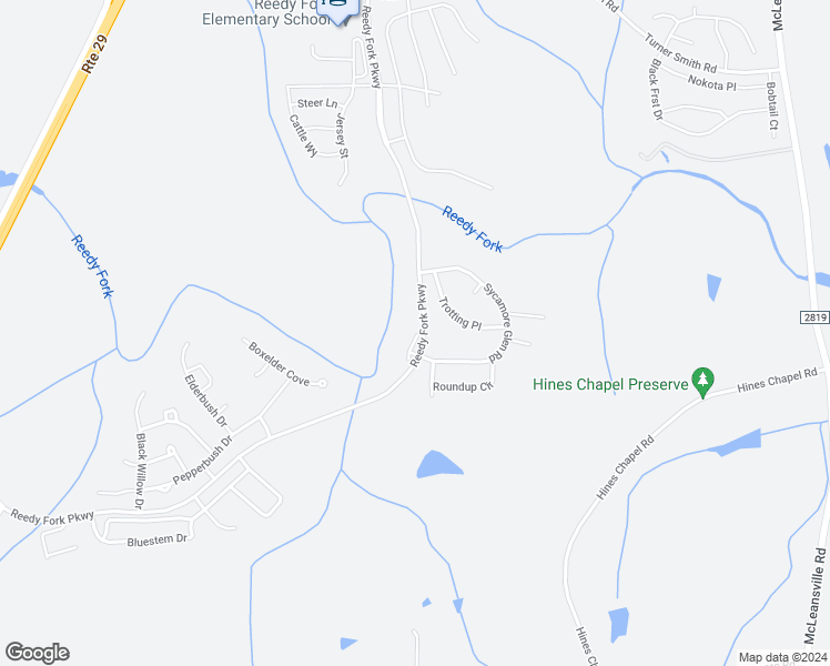 map of restaurants, bars, coffee shops, grocery stores, and more near 4425 Reedy Fork Parkway in Greensboro