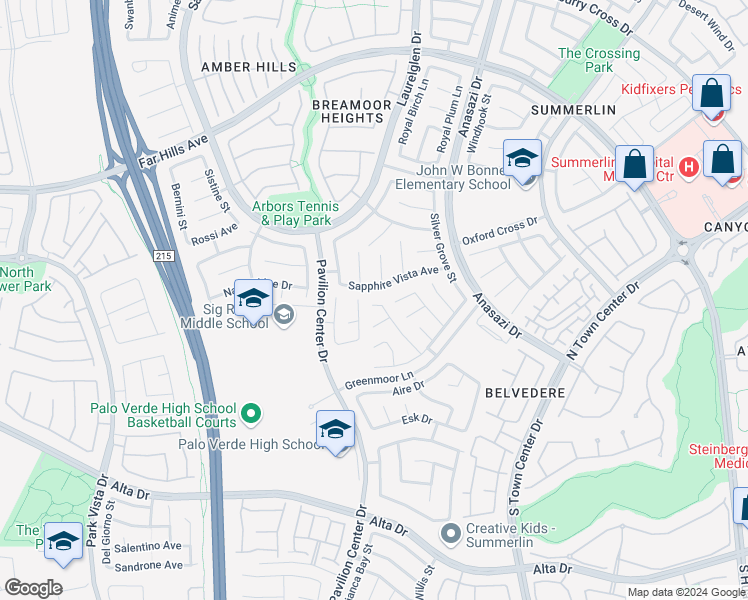 map of restaurants, bars, coffee shops, grocery stores, and more near 324 Emerald Vista Way in Las Vegas