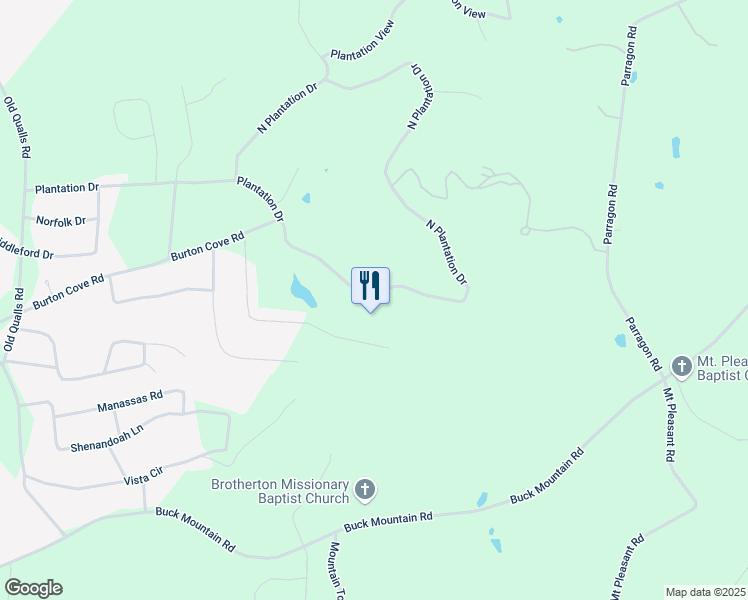 map of restaurants, bars, coffee shops, grocery stores, and more near 4227 Plantation Drive in Cookeville