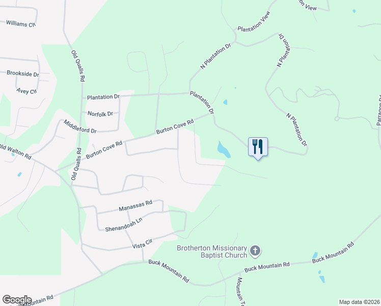 map of restaurants, bars, coffee shops, grocery stores, and more near 421 South Plantation Drive in Cookeville