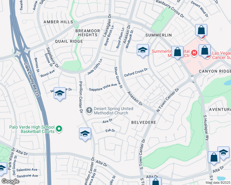 map of restaurants, bars, coffee shops, grocery stores, and more near 325 Autumn Palace Court in Las Vegas