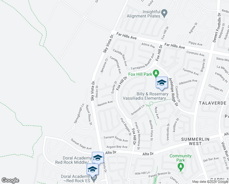 map of restaurants, bars, coffee shops, grocery stores, and more near 324 Evante Street in Las Vegas