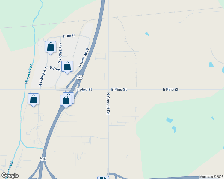 map of restaurants, bars, coffee shops, grocery stores, and more near 11340 East Pine Street in Tulsa