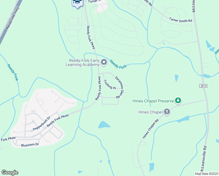 map of restaurants, bars, coffee shops, grocery stores, and more near 6119 Trotting Place in Greensboro