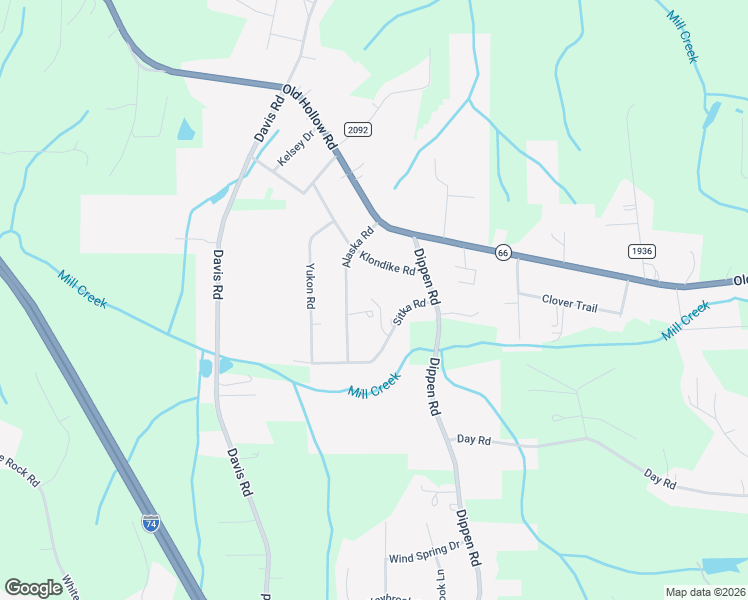 map of restaurants, bars, coffee shops, grocery stores, and more near 5125 Alaska Road in Walkertown