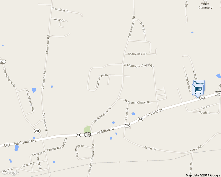 map of restaurants, bars, coffee shops, grocery stores, and more near 620 Savannah Trce in Cookeville