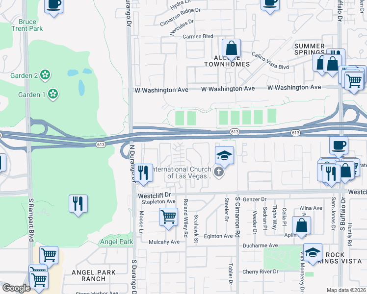 map of restaurants, bars, coffee shops, grocery stores, and more near 8200 Midnight Star Court in Las Vegas