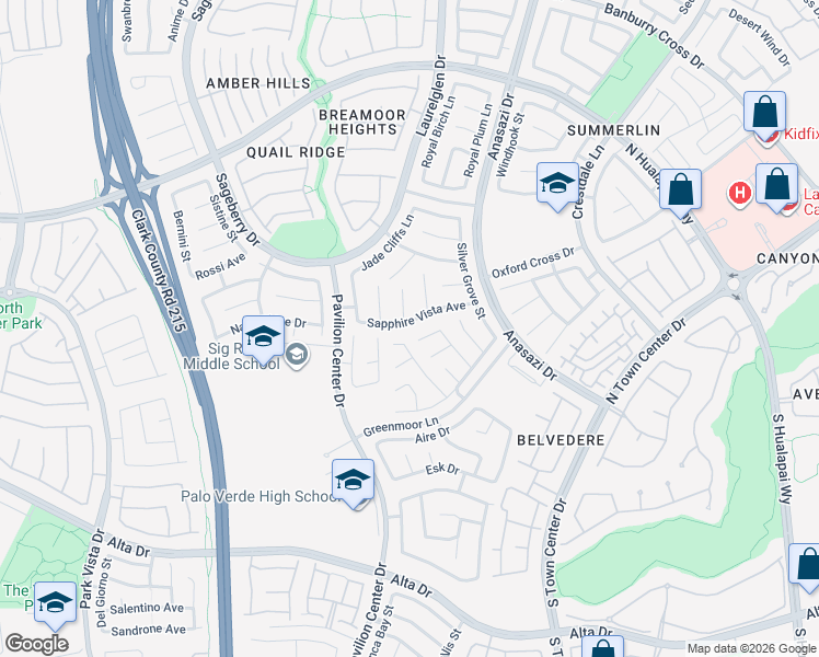 map of restaurants, bars, coffee shops, grocery stores, and more near 10729 Sapphire Vista Avenue in Las Vegas