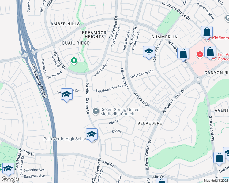 map of restaurants, bars, coffee shops, grocery stores, and more near 318 Summer Palace Way in Las Vegas
