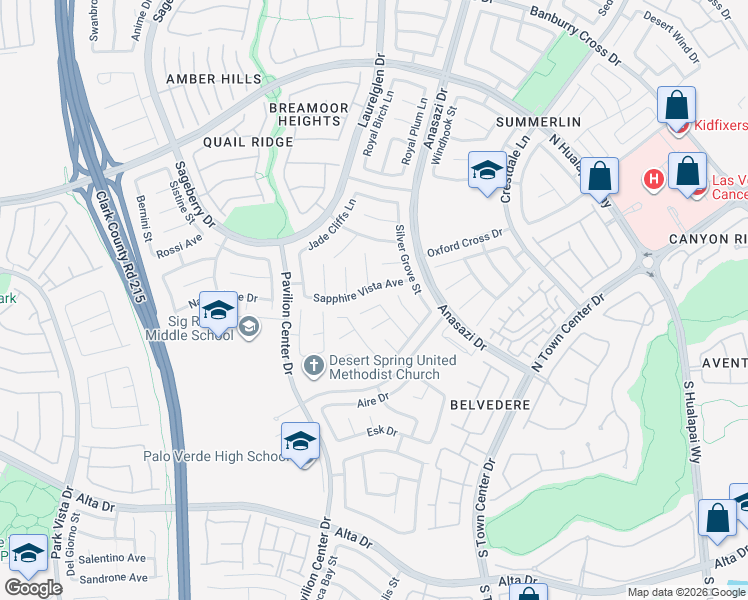 map of restaurants, bars, coffee shops, grocery stores, and more near 332 Summer Palace Way in Las Vegas
