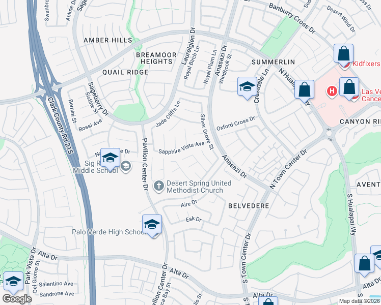 map of restaurants, bars, coffee shops, grocery stores, and more near 332 Summer Palace Way in Las Vegas