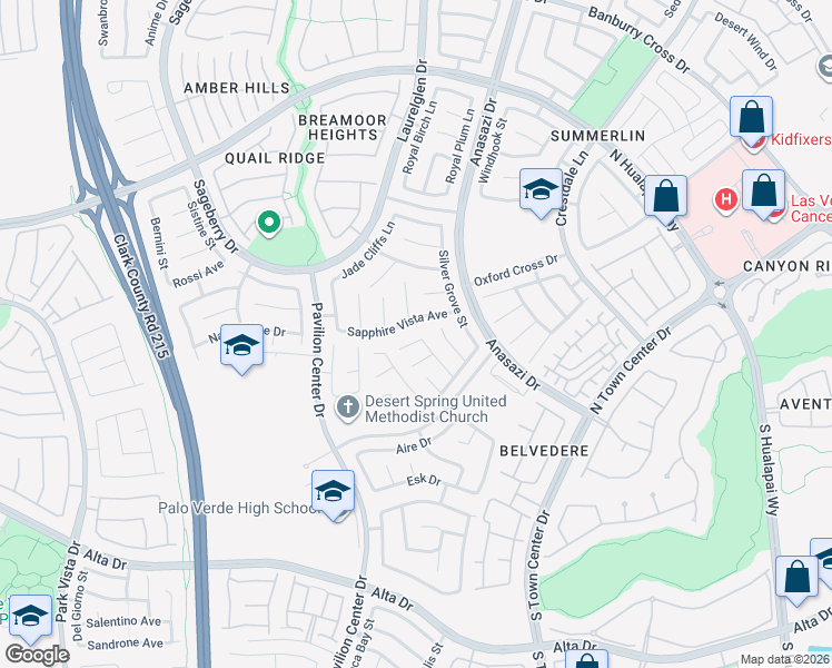 map of restaurants, bars, coffee shops, grocery stores, and more near 318 Summer Palace Way in Las Vegas