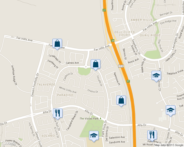 map of restaurants, bars, coffee shops, grocery stores, and more near 185 Popolo Drive in Las Vegas