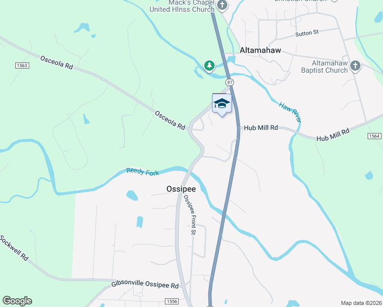 map of restaurants, bars, coffee shops, grocery stores, and more near 2778 Highway 87 in Elon