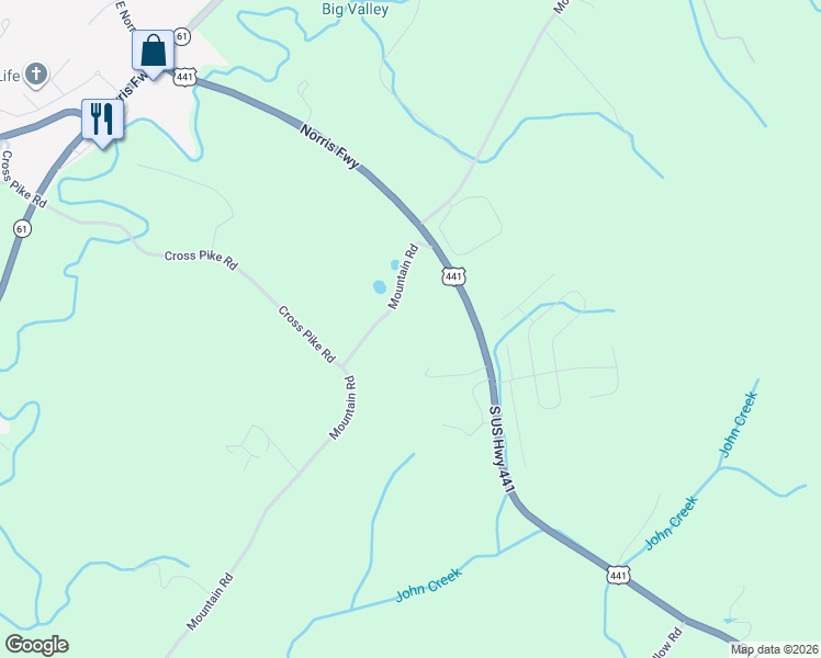 map of restaurants, bars, coffee shops, grocery stores, and more near 3260 Norris Freeway in Clinton