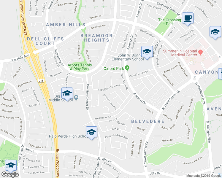 map of restaurants, bars, coffee shops, grocery stores, and more near 10713 Sapphire Vista Avenue in Las Vegas