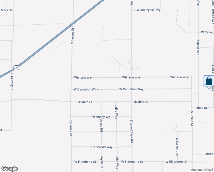 map of restaurants, bars, coffee shops, grocery stores, and more near 2700 West Carnation Way in Pahrump