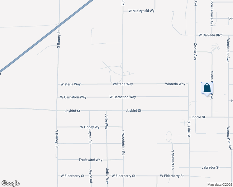 map of restaurants, bars, coffee shops, grocery stores, and more near 2550 West Carnation Way in Pahrump