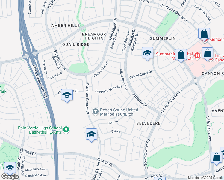 map of restaurants, bars, coffee shops, grocery stores, and more near 10709 Sapphire Vista Avenue in Las Vegas