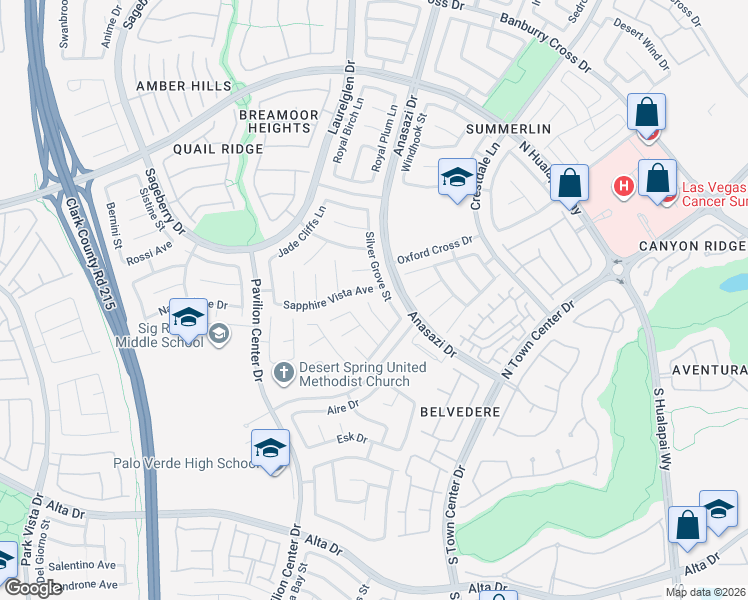 map of restaurants, bars, coffee shops, grocery stores, and more near 340 Autumn Palace Court in Las Vegas