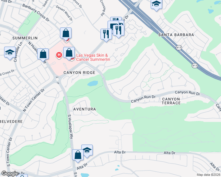 map of restaurants, bars, coffee shops, grocery stores, and more near 9733 Plateau Heights Place in Las Vegas