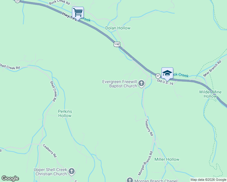 map of restaurants, bars, coffee shops, grocery stores, and more near 139 Elisha Garland Road in Roan Mountain