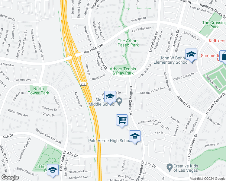 map of restaurants, bars, coffee shops, grocery stores, and more near 10952 Napa Ridge Drive in Las Vegas