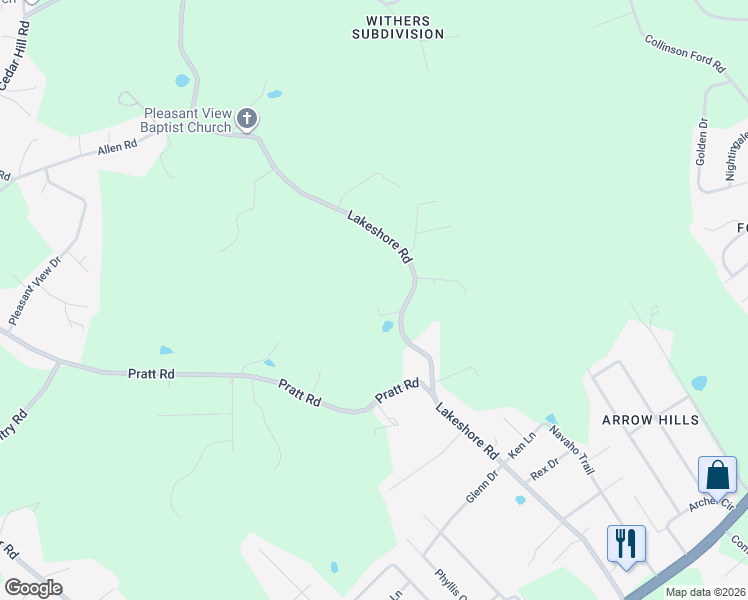 map of restaurants, bars, coffee shops, grocery stores, and more near 973 Lakeshore Road in Talbott