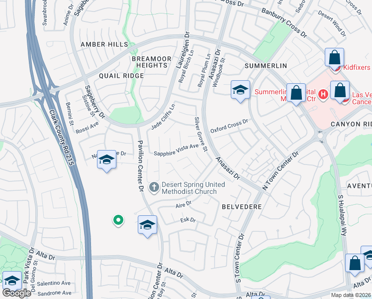 map of restaurants, bars, coffee shops, grocery stores, and more near 318 Summer Palace Way in Las Vegas