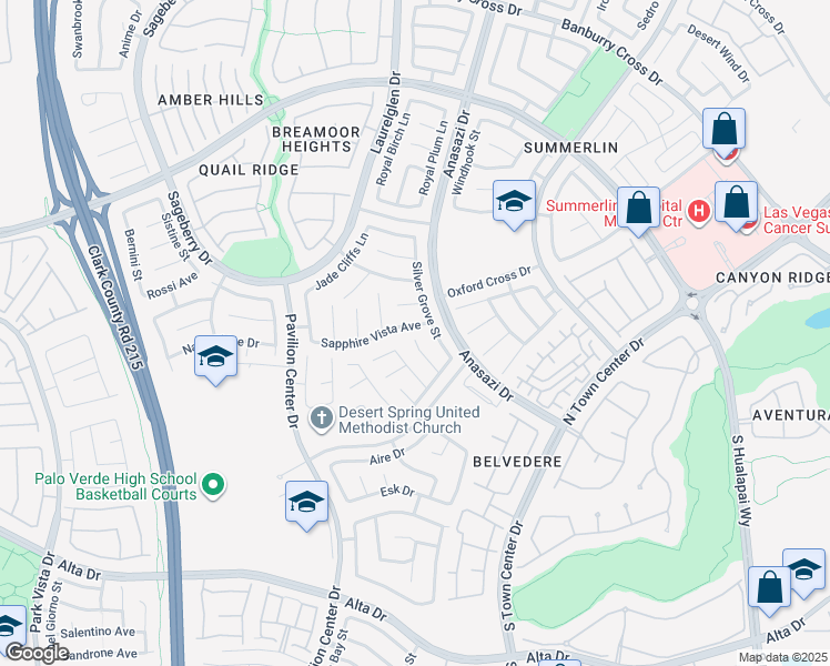 map of restaurants, bars, coffee shops, grocery stores, and more near 10665 Sapphire Vista Avenue in Las Vegas