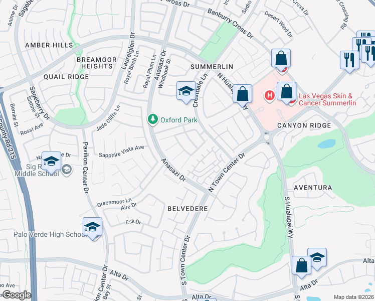 map of restaurants, bars, coffee shops, grocery stores, and more near 401 Madison Taylor Place in Las Vegas