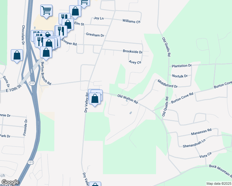 map of restaurants, bars, coffee shops, grocery stores, and more near 2700 Old Walton Road in Cookeville