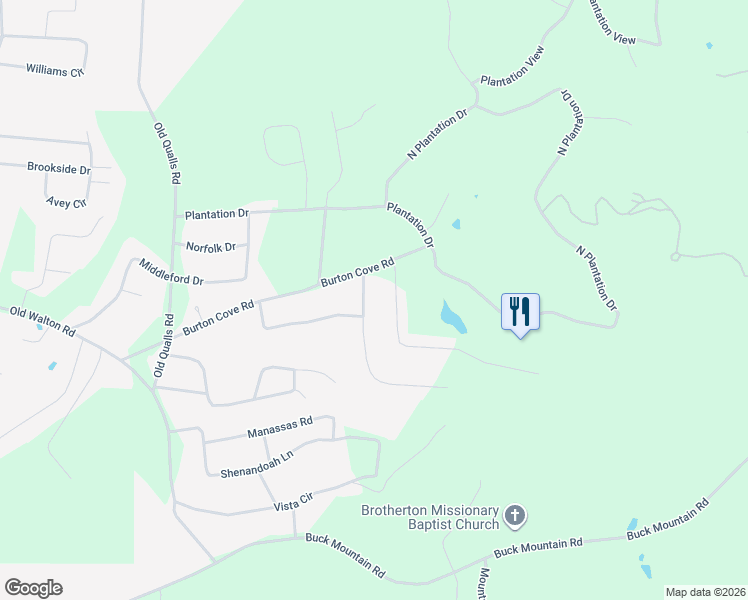 map of restaurants, bars, coffee shops, grocery stores, and more near 421 South Plantation Drive in Cookeville