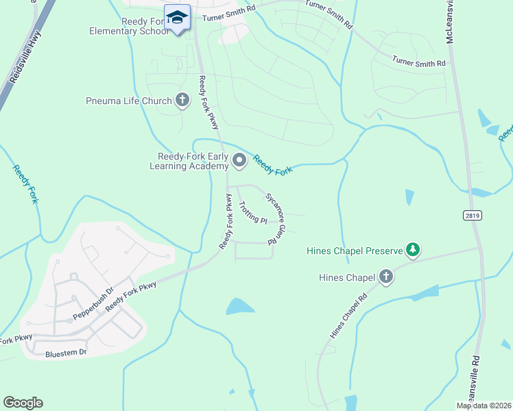 map of restaurants, bars, coffee shops, grocery stores, and more near 8 Bunkhouse Court in Greensboro