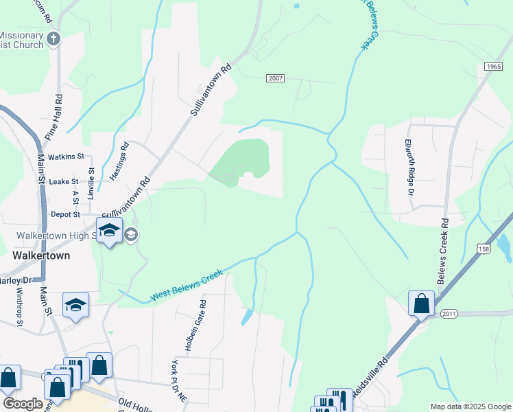map of restaurants, bars, coffee shops, grocery stores, and more near 4141 Wickenham Road in Walkertown