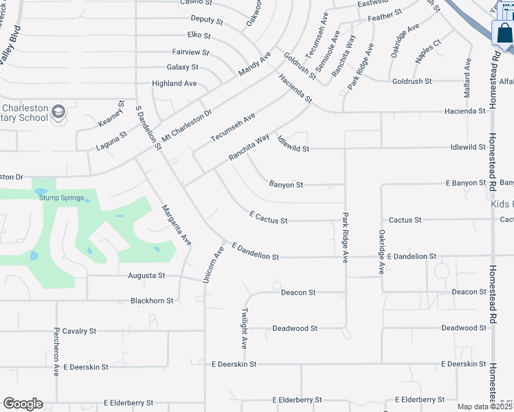 map of restaurants, bars, coffee shops, grocery stores, and more near 2200 East Cactus Street in Pahrump