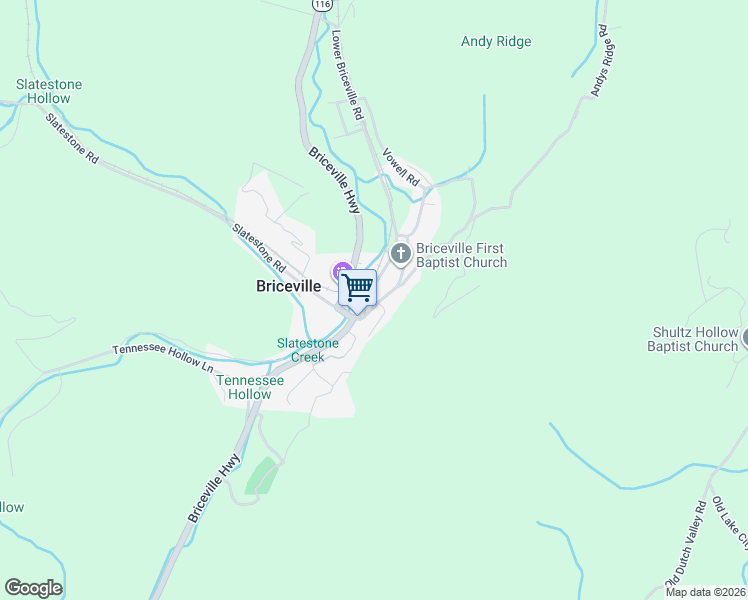 map of restaurants, bars, coffee shops, grocery stores, and more near 519 Lower Briceville Road in Briceville