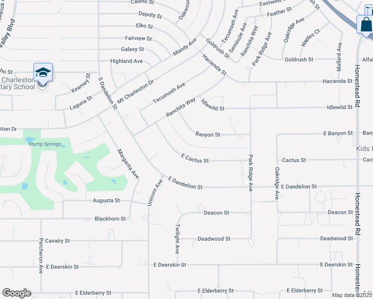 map of restaurants, bars, coffee shops, grocery stores, and more near 2200 East Cactus Street in Pahrump