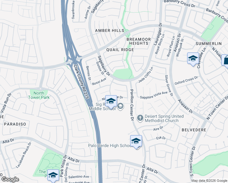map of restaurants, bars, coffee shops, grocery stores, and more near 10957 Calistoga Springs Court in Las Vegas