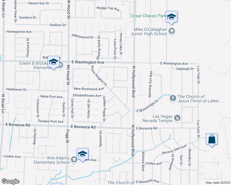 map of restaurants, bars, coffee shops, grocery stores, and more near 1018 Azure Heights Place in Las Vegas