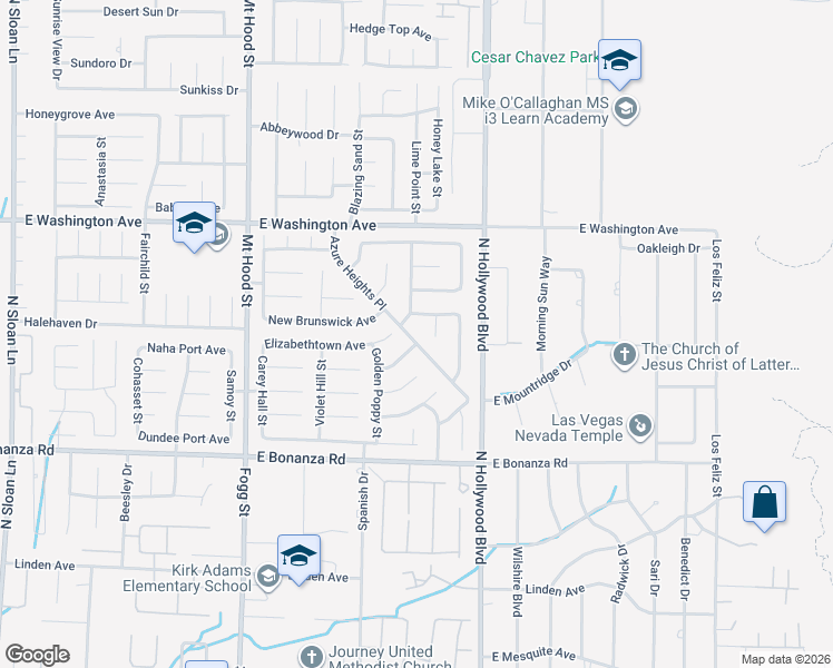 map of restaurants, bars, coffee shops, grocery stores, and more near 1018 Azure Heights Place in Las Vegas